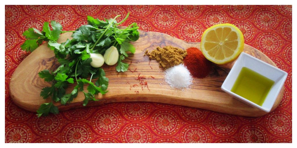 Moroccan Chermoula ingredients