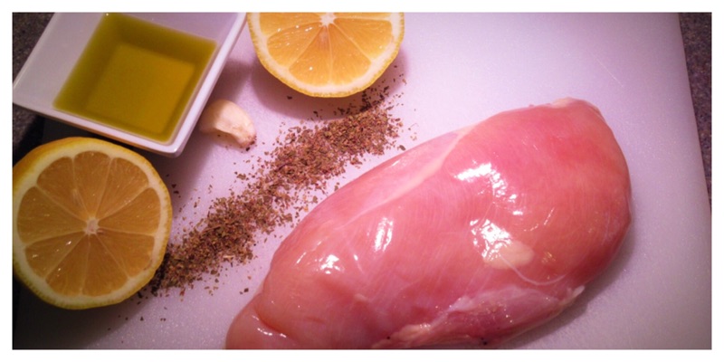 Greek chicken with tzatziki ingredients