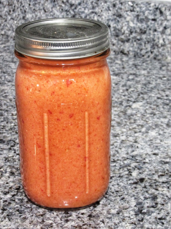 Fresh gazpacho Spanish soup ready for chilling