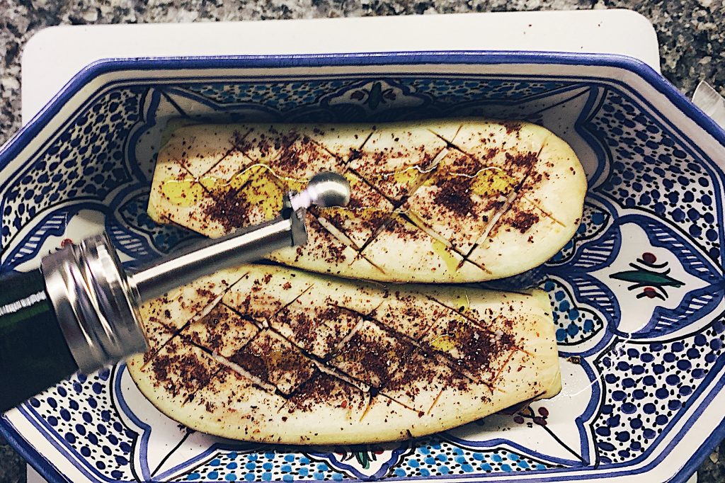 Roast Eggplant Prepared with Olive Oil