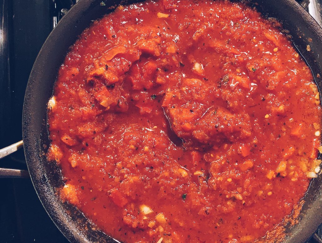 Sauce for Shakshouka before eggs are added