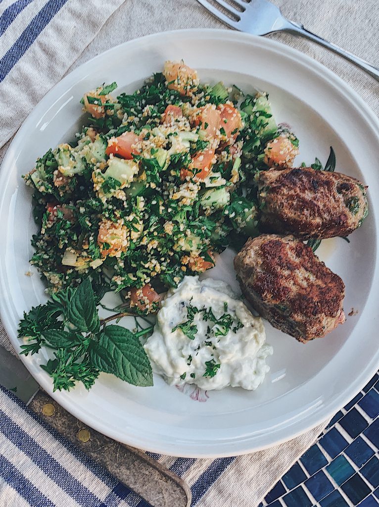 Tabbouleh as part of a meal