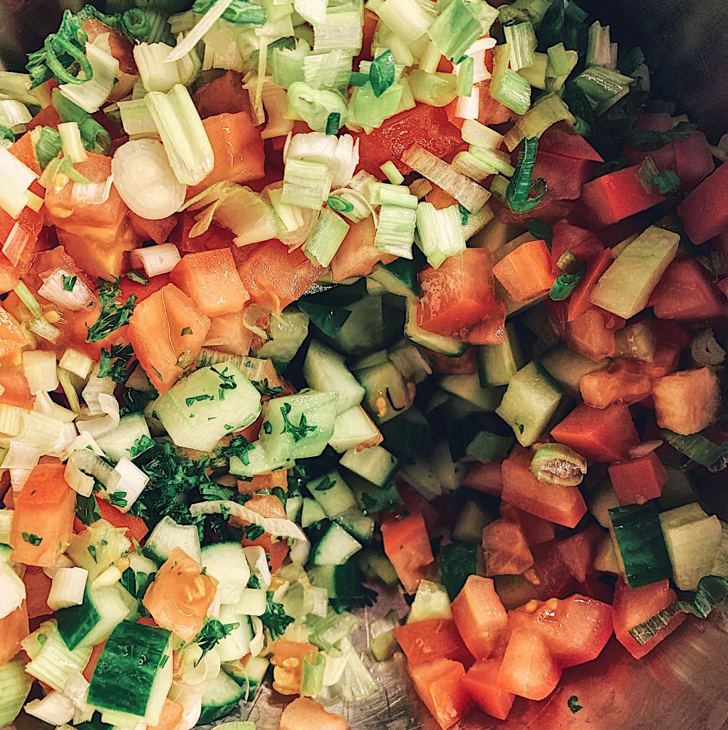 Tabbouleh Vegetable Mix Cucumber Tomato Green Onion Parsley