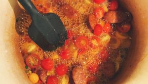Cava Bubbling in Tomato Broth