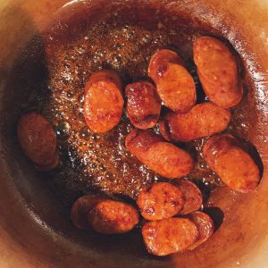 Sauteed Chorizo for Steamed Mussels