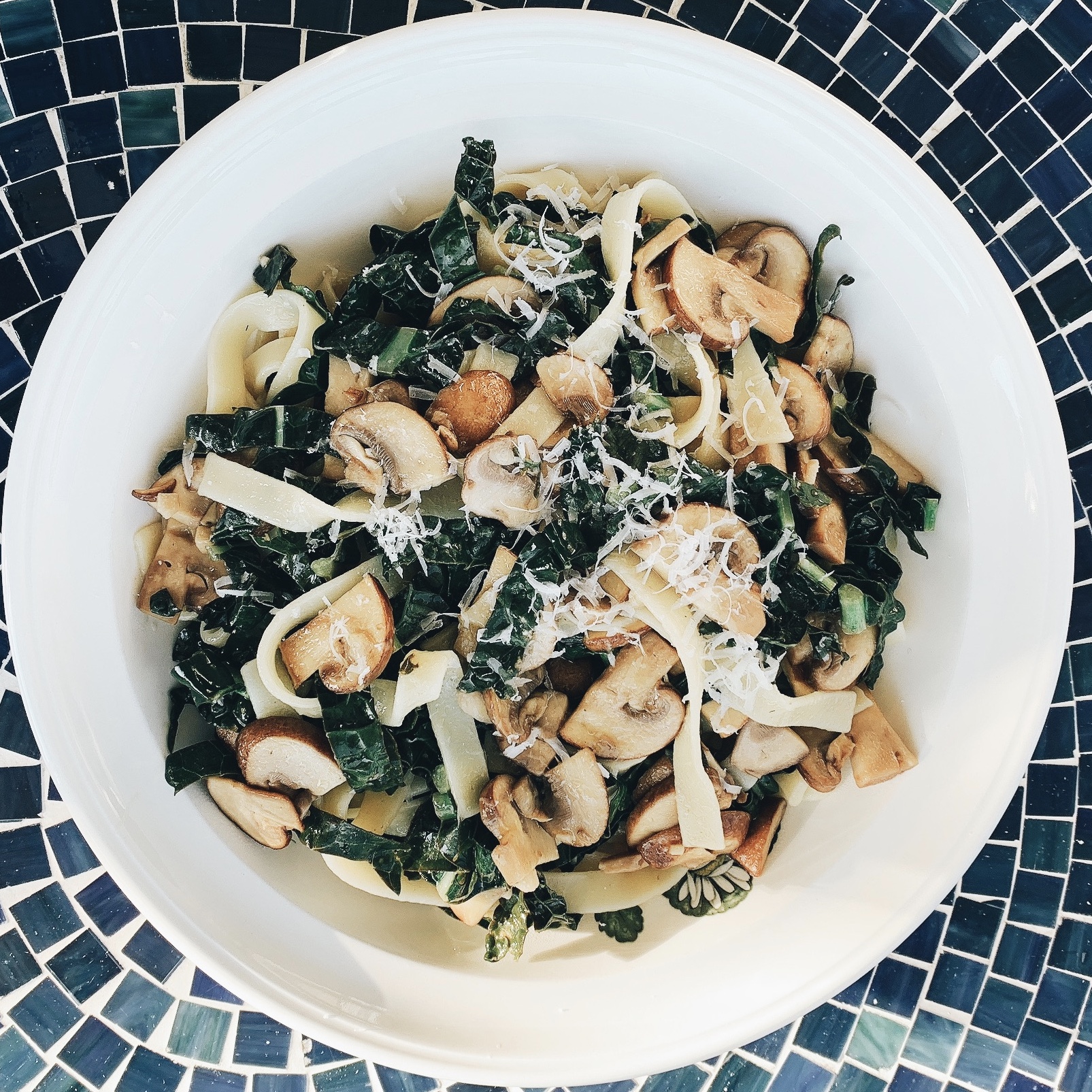 Tuscan Kale with Mushrooms and Pasta