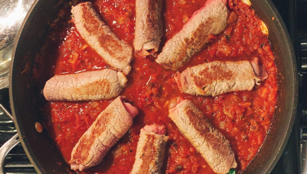 Braciole Cooking