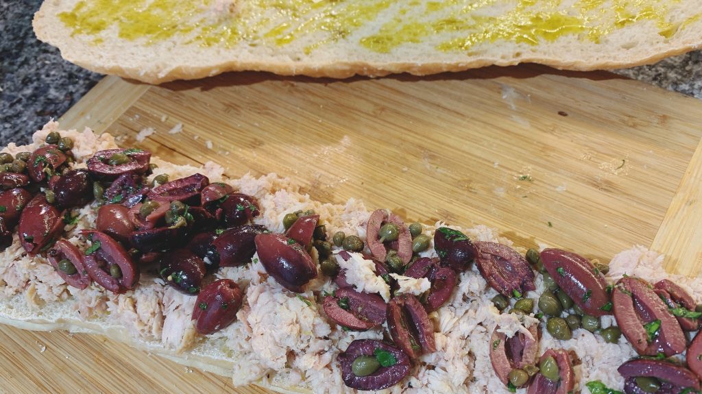 Pan Bagnat with Olive and Capers