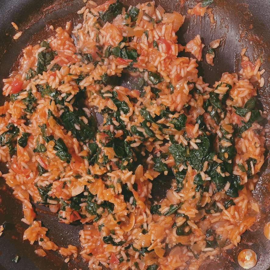 Turkish Rice and Spinach Mix