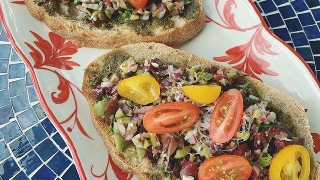 Bruschetta with Olives and Capers ⁠