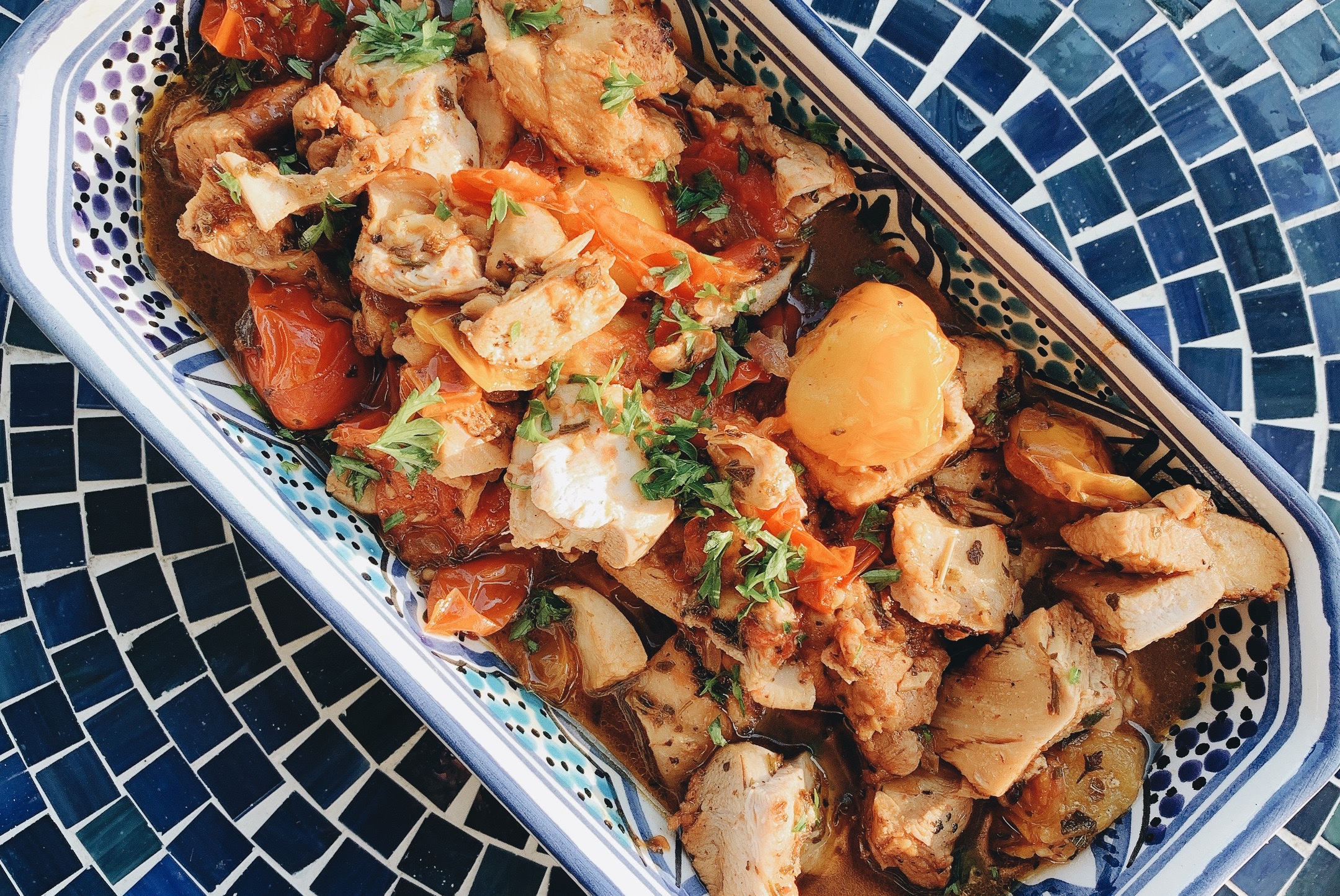 Pan Braised Chicken and Tomatoes