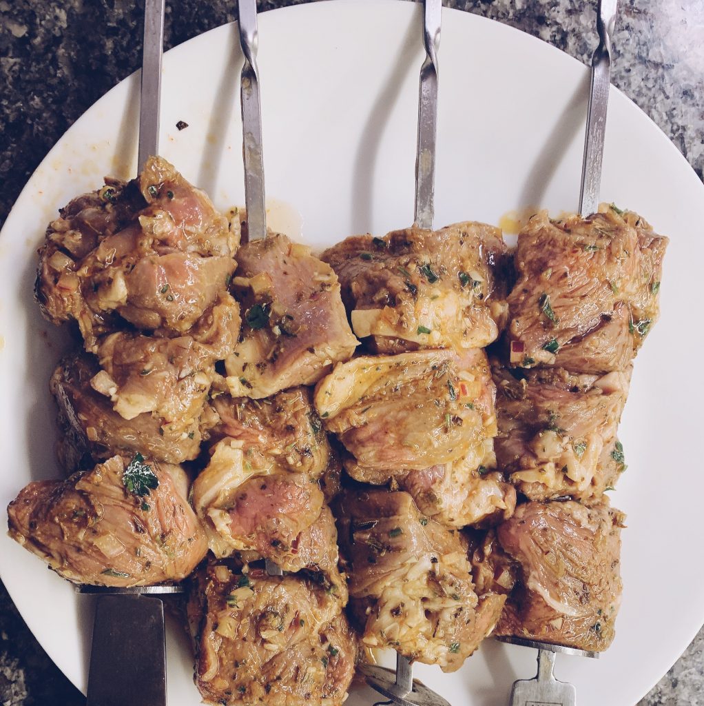 Lamb Souvlaki Skewered
