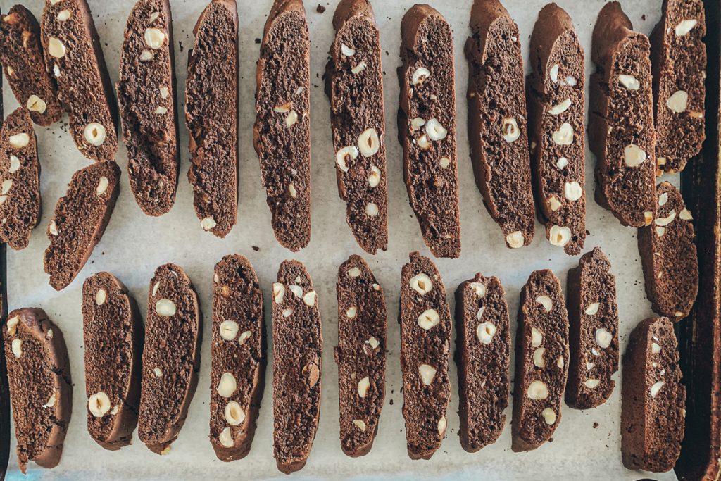 Biscotti Turned for Second Bake