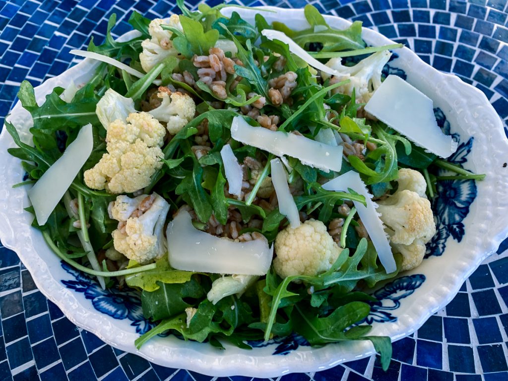 Roast Cauliflower and Farro salad Bright