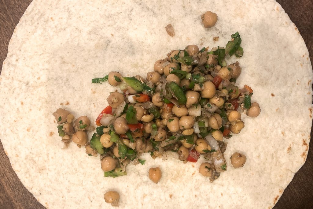 Chickpea Wrap Filled