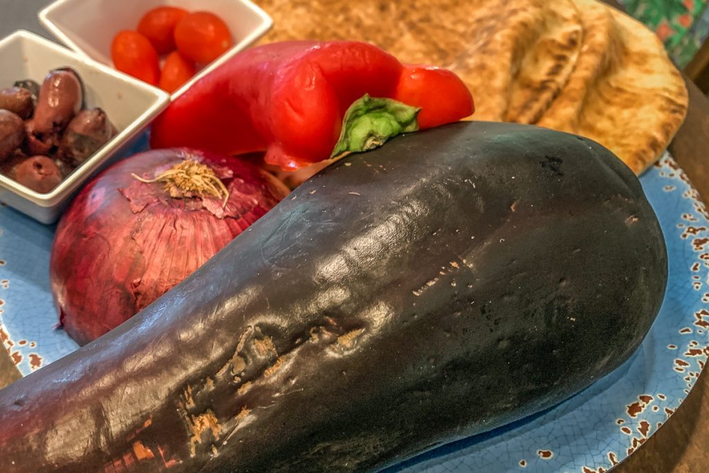 Grilled Eggplant Pita Ingredients