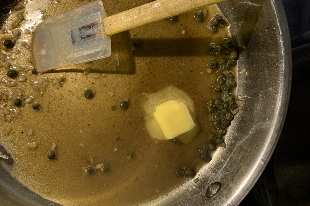 Scallops with Lemon Caper Sauce Add Butter