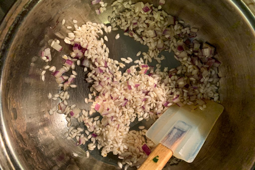 Lemony Pea Risotto Saute Grains