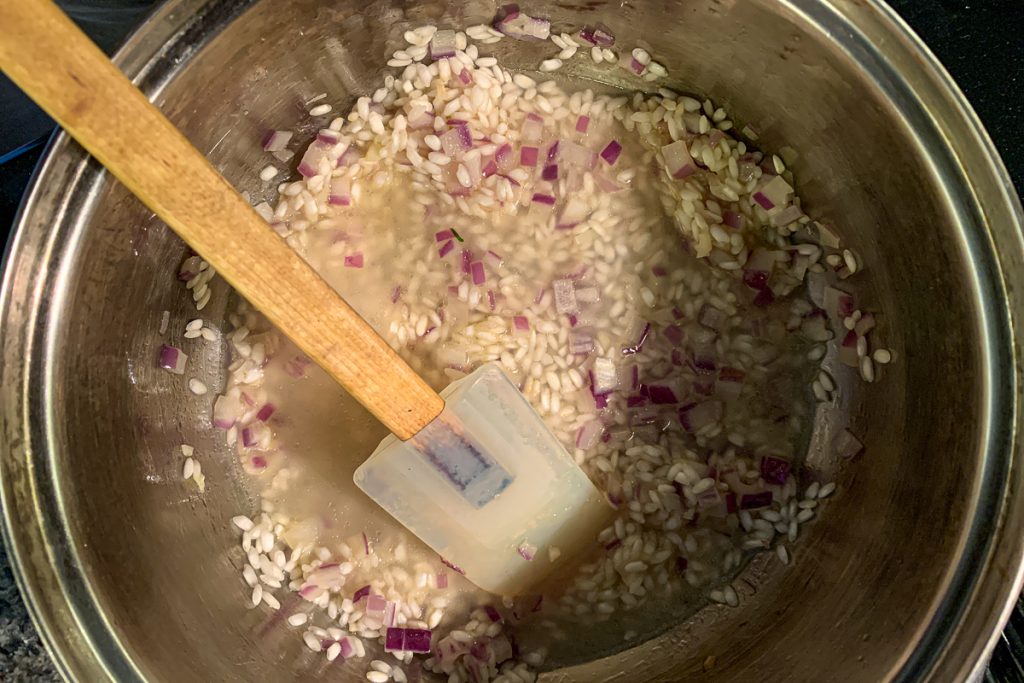 Lemony Pea Risotto Add White Wine