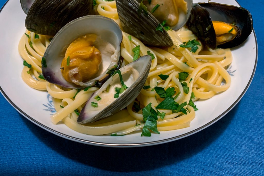 Linguine Mussels and Clams Close Up