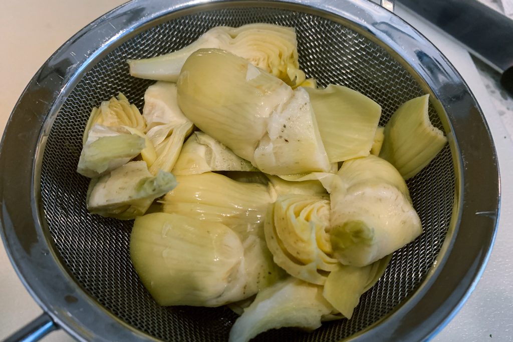 Pan Roasted Artichoke Drained