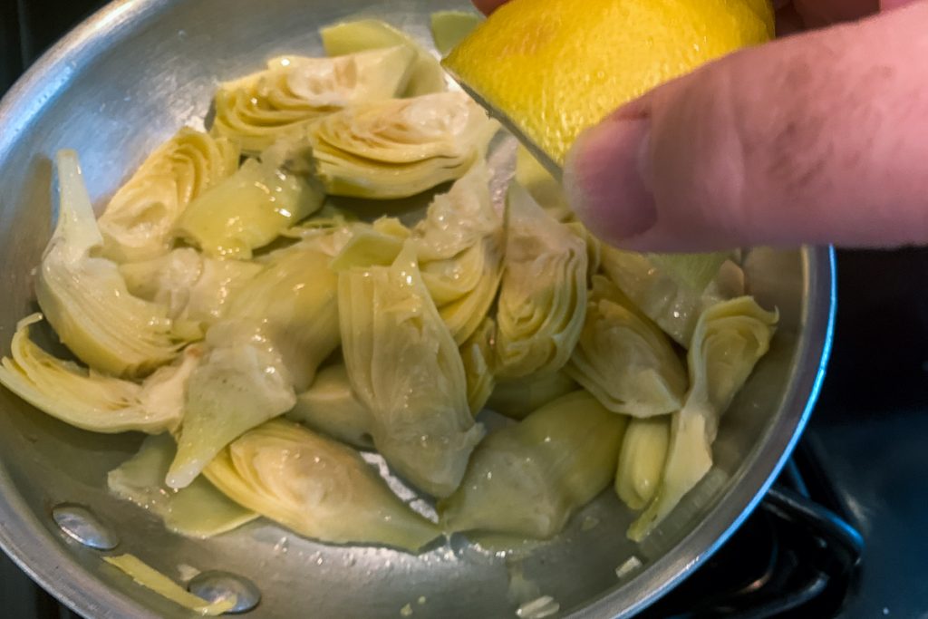 Pan Roasted Artichoke Add Lemon