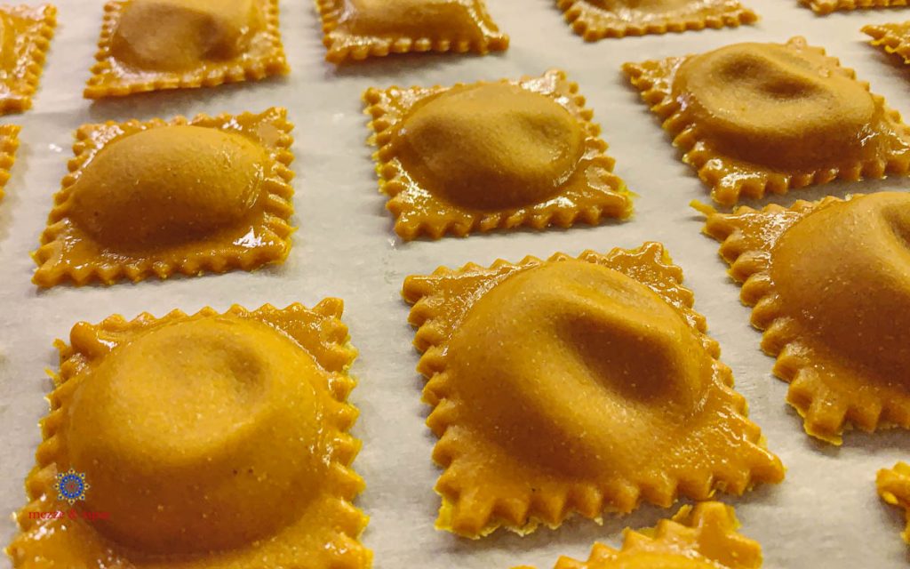 Pumpkin Ravioli on Sheet Pan