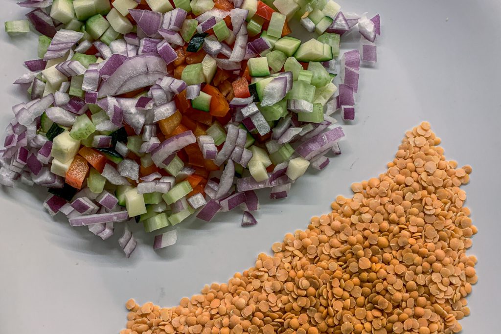 Vegetables and Red Lentils