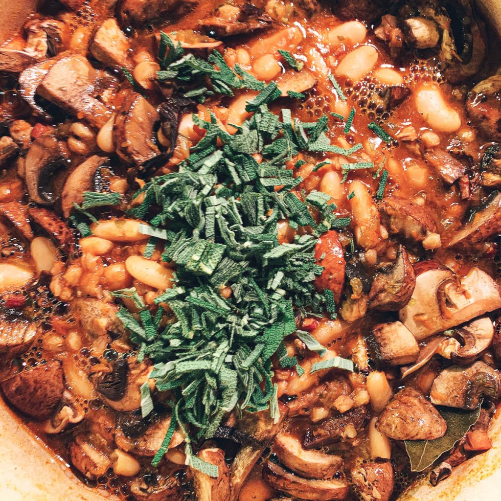 White Bean Farro Mushroom Add Sage