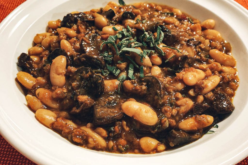 White Bean Farro Mushroom Close