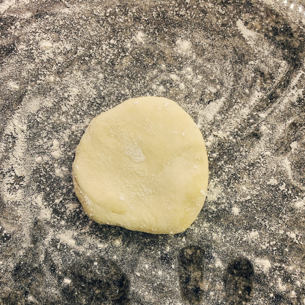 empanada flattened dough ball