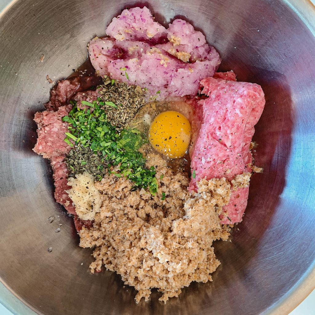 Ingredients for keftedakia